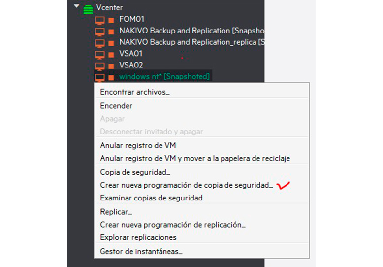 Instalación VM Explorer: Programación de Copias de Seguridad y Restauración
