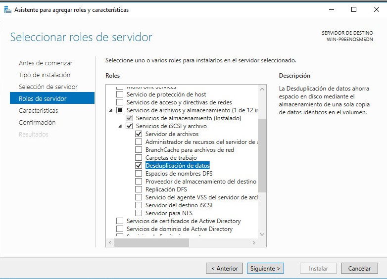 Instalación repositorio Deduplicado Windows 2016 para Veeam 1