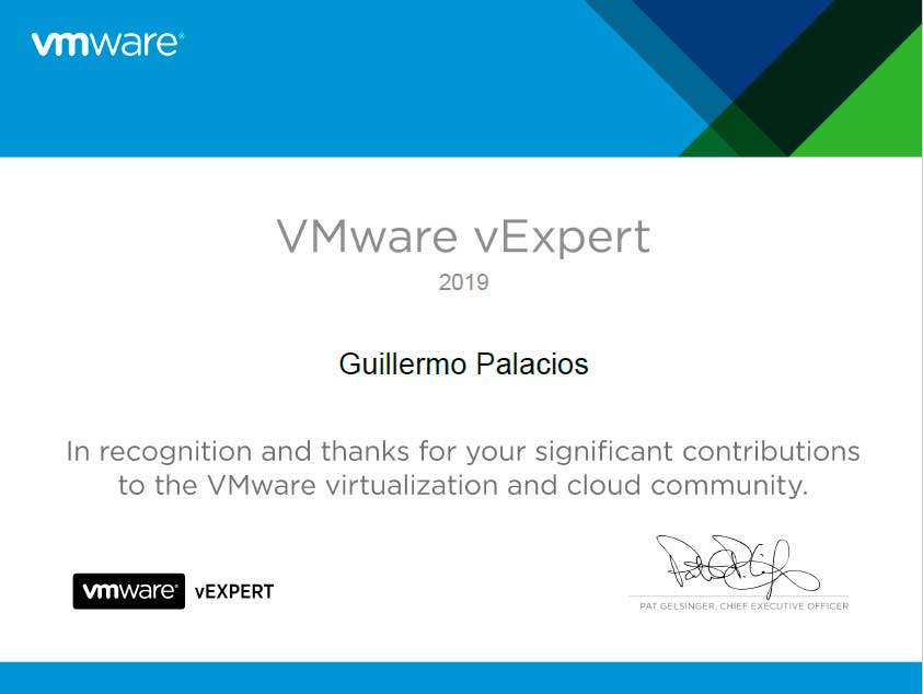 Reconocimiento VMware vExpert